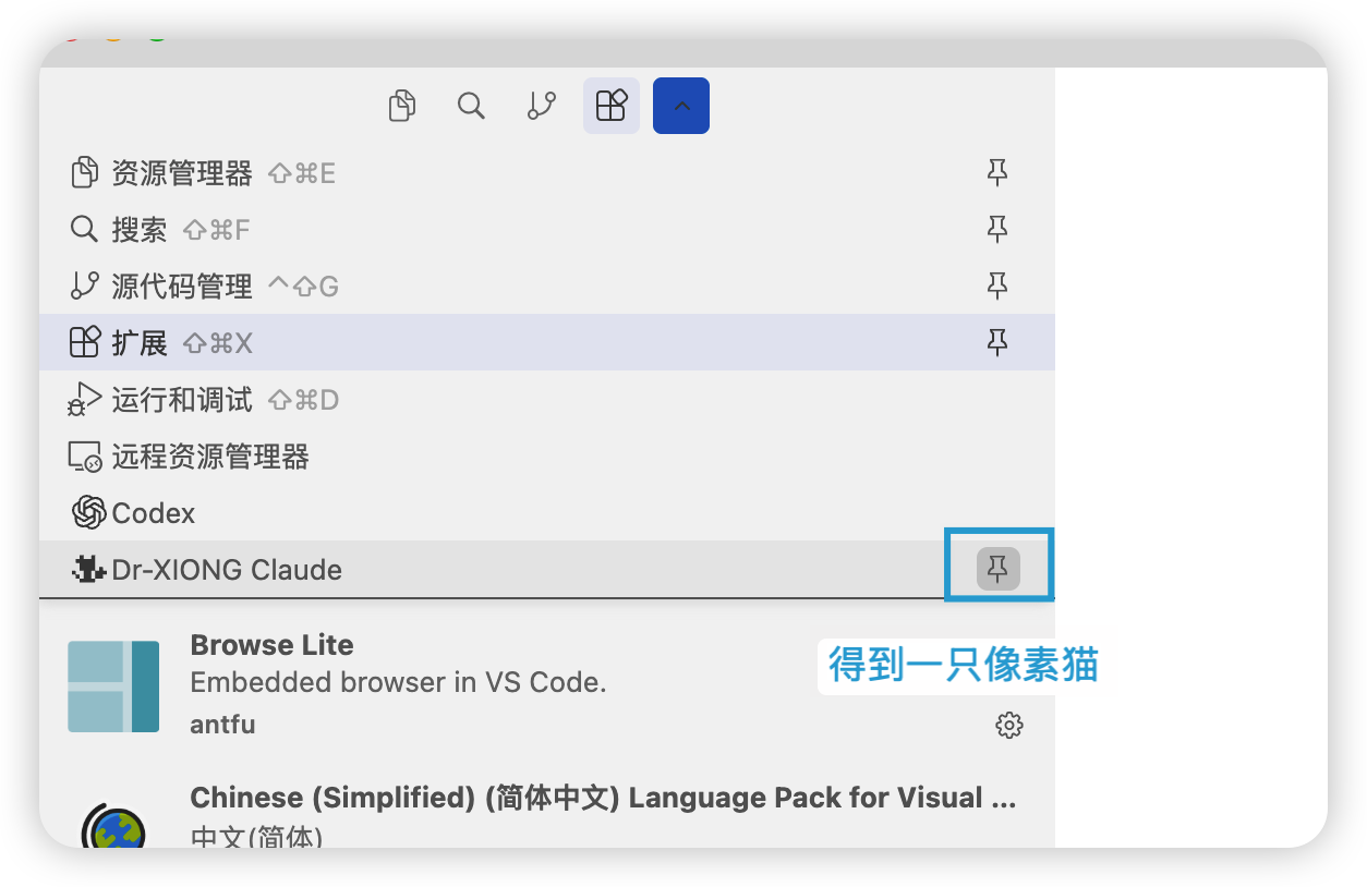 将 VSIX 插件拖入 Cursor